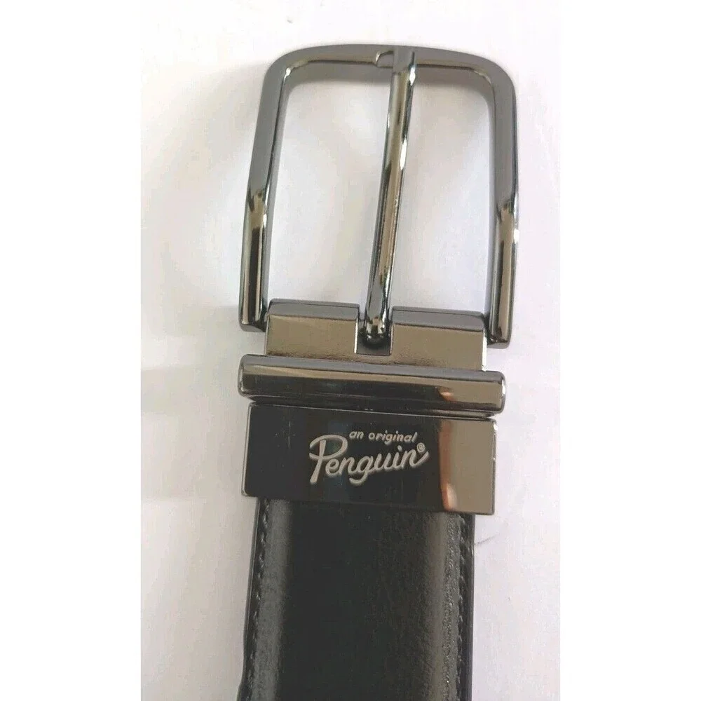 Penguin Mens Bonded Leather Reversible Belt Size 32 Black Brown